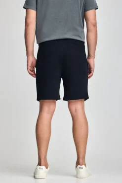 Bermuda Jonas azul oscuro de algodón y patrón relaxed fit con parche en sarga engomado Polo Club