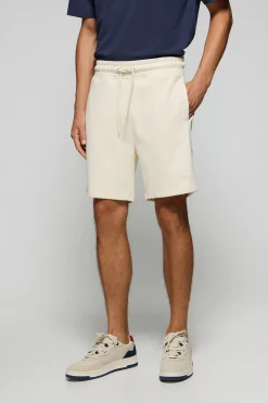 Bermuda Jonas beige de algodón y patrón relaxed fit con parche en sarga engomado Polo Club