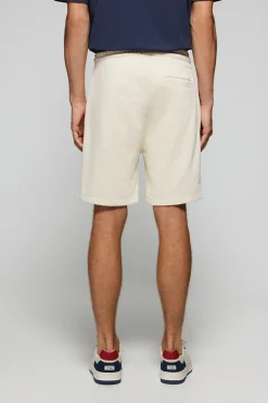 Bermuda Jonas beige de algodón y patrón relaxed fit con parche en sarga engomado Polo Club