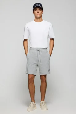 Bermuda Jonas gris vigoré de algodón y patrón relaxed fit con parche en sarga engomado Polo Club