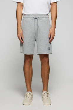Bermuda Jonas gris vigoré de algodón y patrón relaxed fit con parche en sarga engomado Polo Club