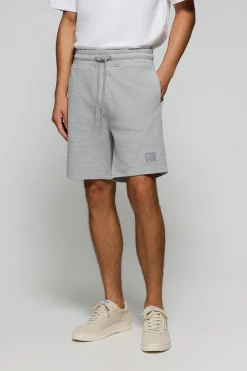 Bermuda Jonas gris vigoré de algodón y patrón relaxed fit con parche en sarga engomado Polo Club