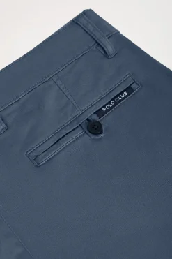 Bermuda relajada azul denim con logo bordado