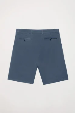 Bermuda relajada azul denim con logo bordado