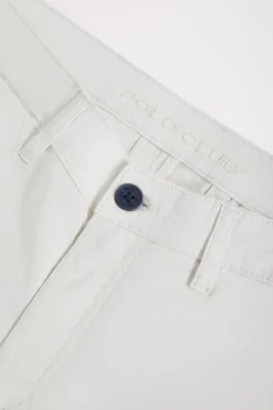 Bermuda relajada gris claro con logo bordado