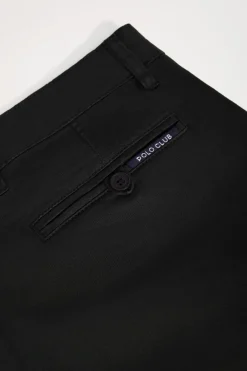 Bermuda relajada negra con logo bordado