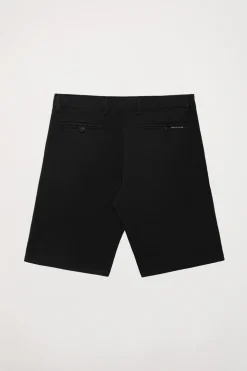 Bermuda relajada negra con logo bordado