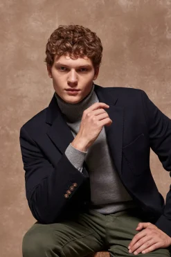 Blazer azul marino abotonada con detalles Polo Club