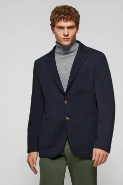 Blazer azul marino abotonada con detalles Polo Club