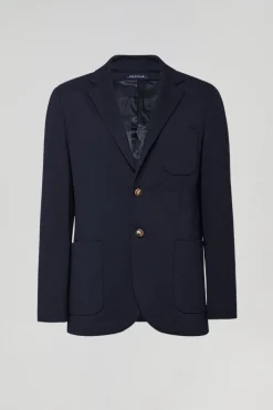 Blazer azul marino abotonada con detalles Polo Club