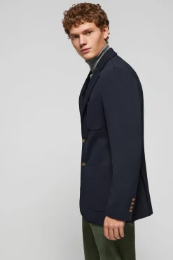 Blazer azul marino abotonada con detalles Polo Club