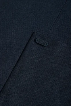 Blazer de lino azul marino abotonada con detalles Polo Club