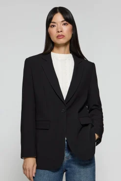 Blazer negra abotonada con detalles Polo Club