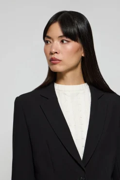 Blazer negra abotonada con detalles Polo Club