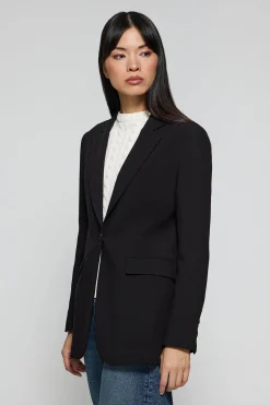 Blazer negra abotonada con detalles Polo Club