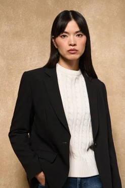 Blazer negra abotonada con detalles Polo Club