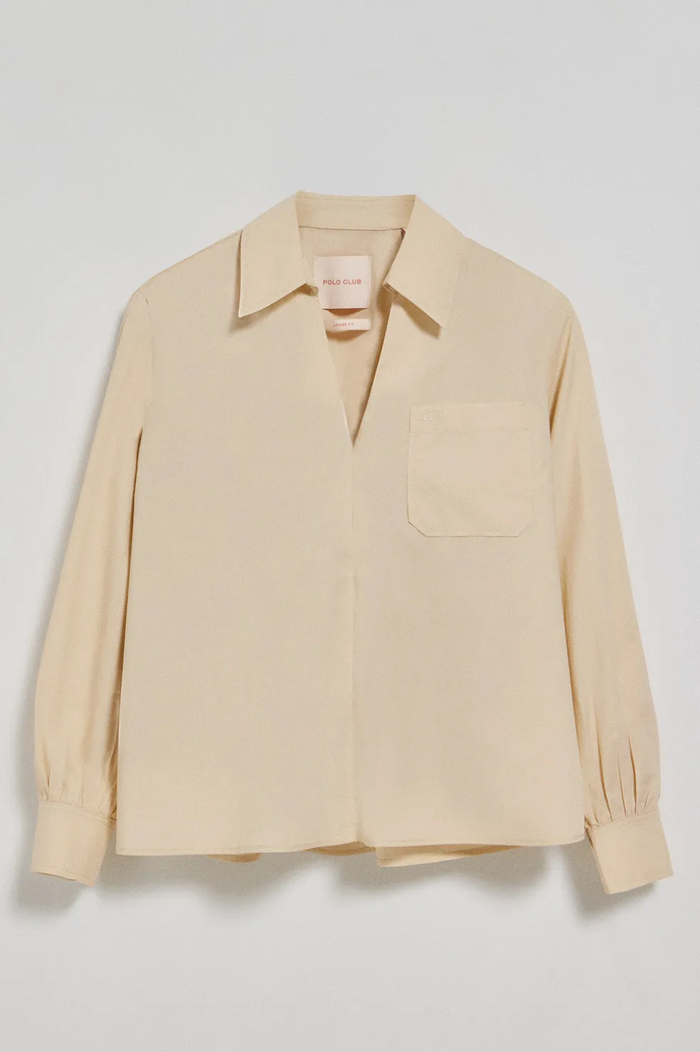 Blusa Solar color beige de algodón con detalle bordado