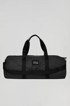 Bolsa ligera de viaje negra con detalle Polo Club