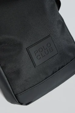 Bolso bandolera negra Riverdale con parche engomado Polo Club