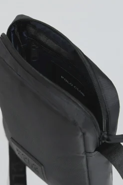 Bolso bandolera negra Riverdale con parche engomado Polo Club