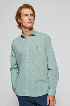 Camisa Arizona de cuadro vichy verde con bordado Rigby Go