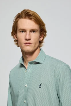 Camisa Arizona de cuadro vichy verde con bordado Rigby Go