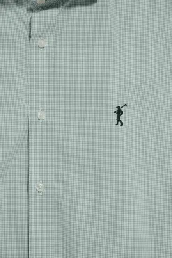 Camisa Arizona de cuadro vichy verde con bordado Rigby Go