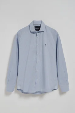 Camisa Arizona de cuadro vichy azul cielo con bordado Rigby Go