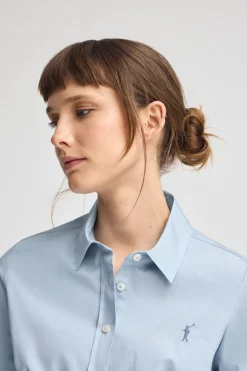 Camisa azul celeste de corte slim con logo Rigby Go