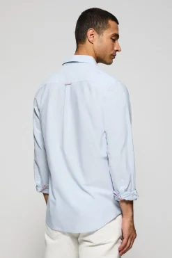 Camisa azul claro Pharrel de rayas con logo Rigby Go bordado