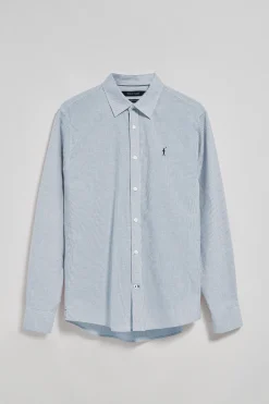 Camisa azul claro Pharrel de rayas con logo Rigby Go bordado