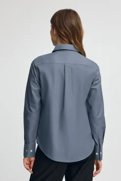 Camisa azul denim de corte recto con logo Rigby Go