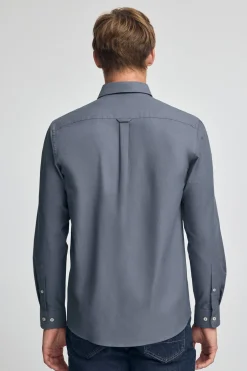 Camisa azul denim de corte regular con logo Rigby Go