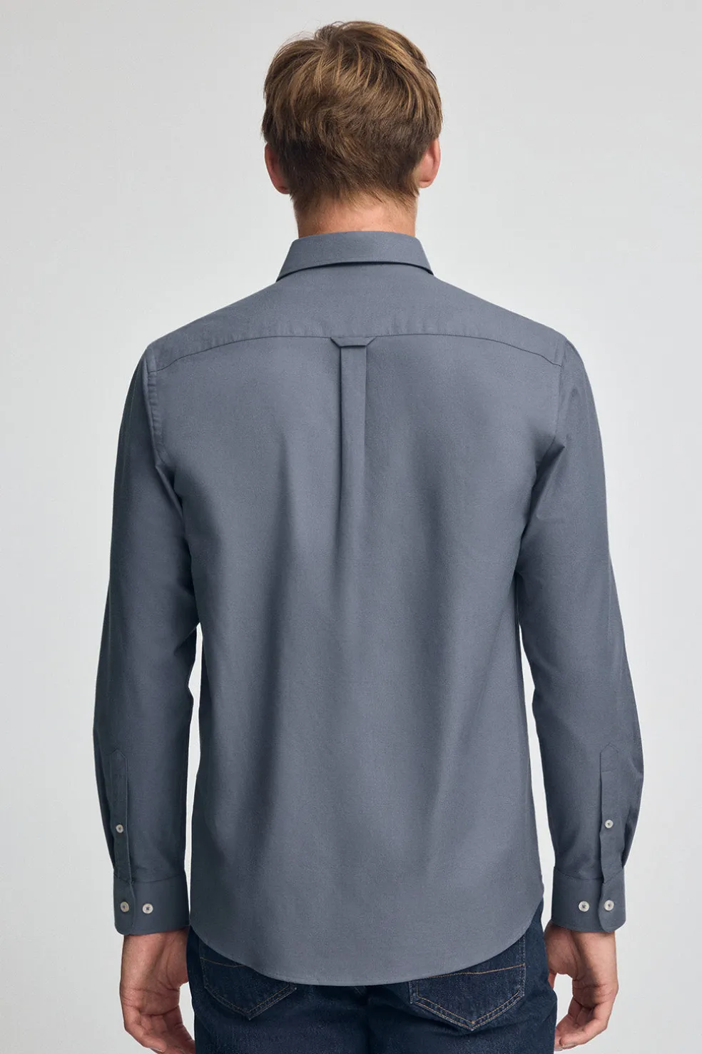 Camisa azul denim de corte regular con logo Rigby Go