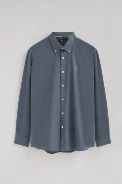 Camisa azul denim de corte regular con logo Rigby Go