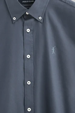 Camisa azul denim de corte regular con logo Rigby Go