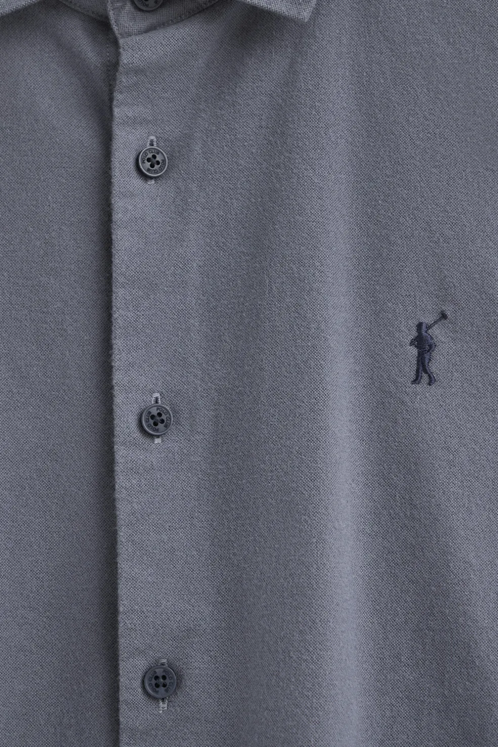 Camisa azul marino de corte slim y cuello italiano con logo Rigby Go