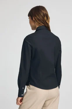 Camisa azul marino de corte slim con logo Rigby Go