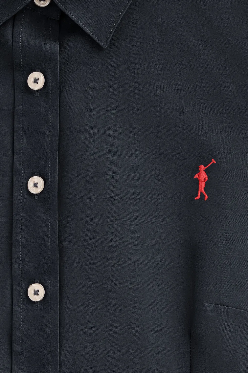 Camisa azul marino de corte slim con logo Rigby Go