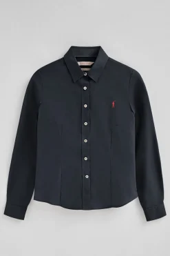 Camisa azul marino de corte slim con logo Rigby Go