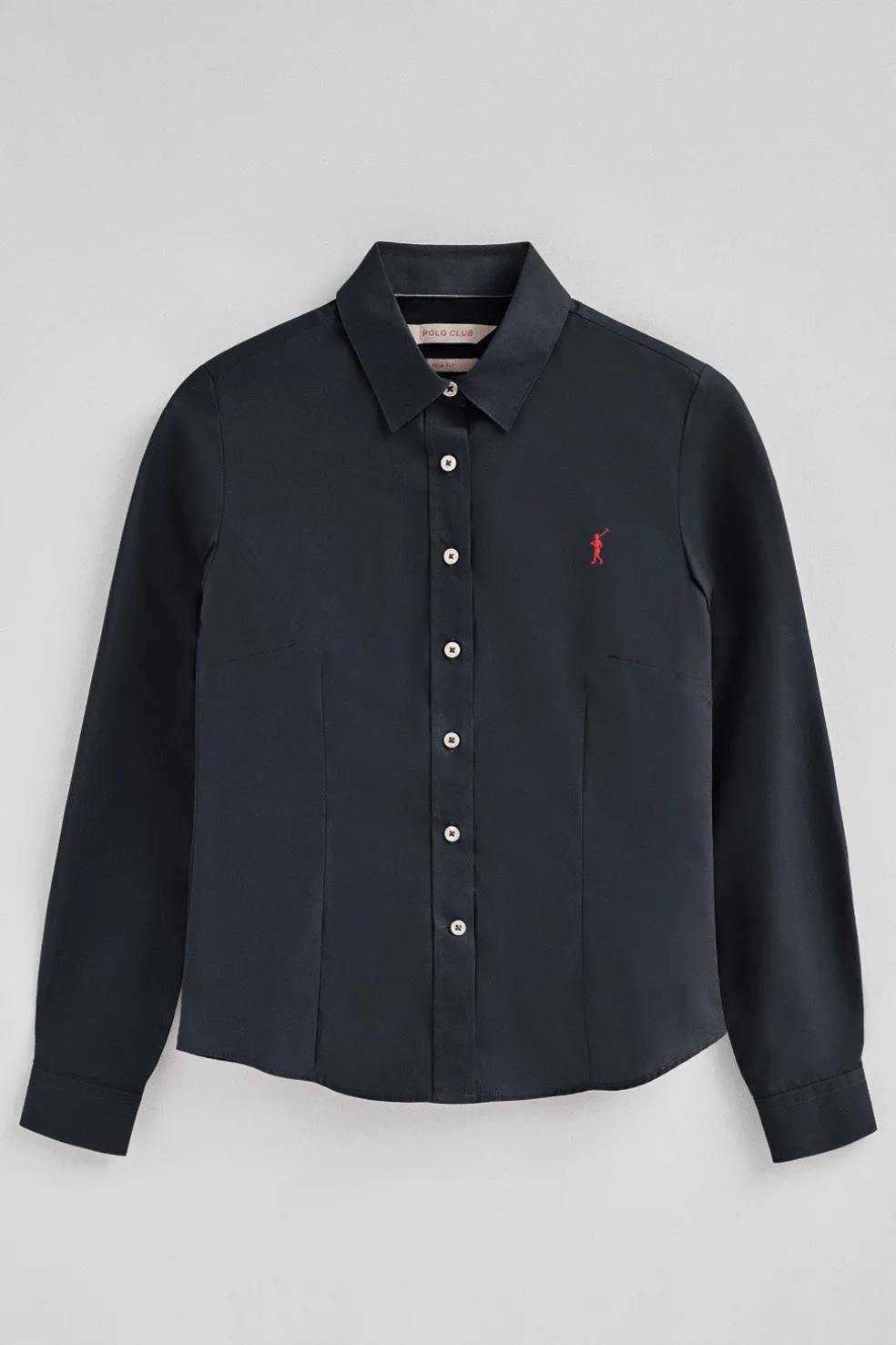 Camisa azul marino de corte slim con logo Rigby Go