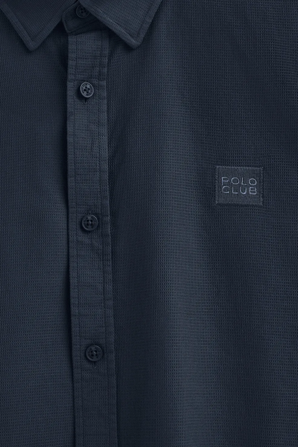 Camisa azul marino de corte regular cuello con botones y logo Polo Club