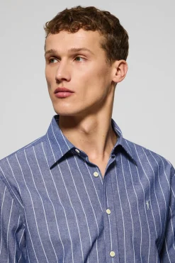 Camisa azul St James a rayas regular fit con logo Rigby Go