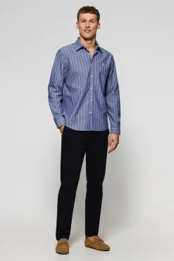 Camisa azul St James a rayas regular fit con logo Rigby Go
