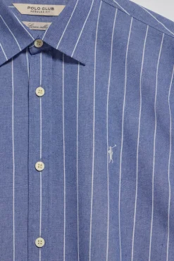 Camisa azul St James a rayas regular fit con logo Rigby Go