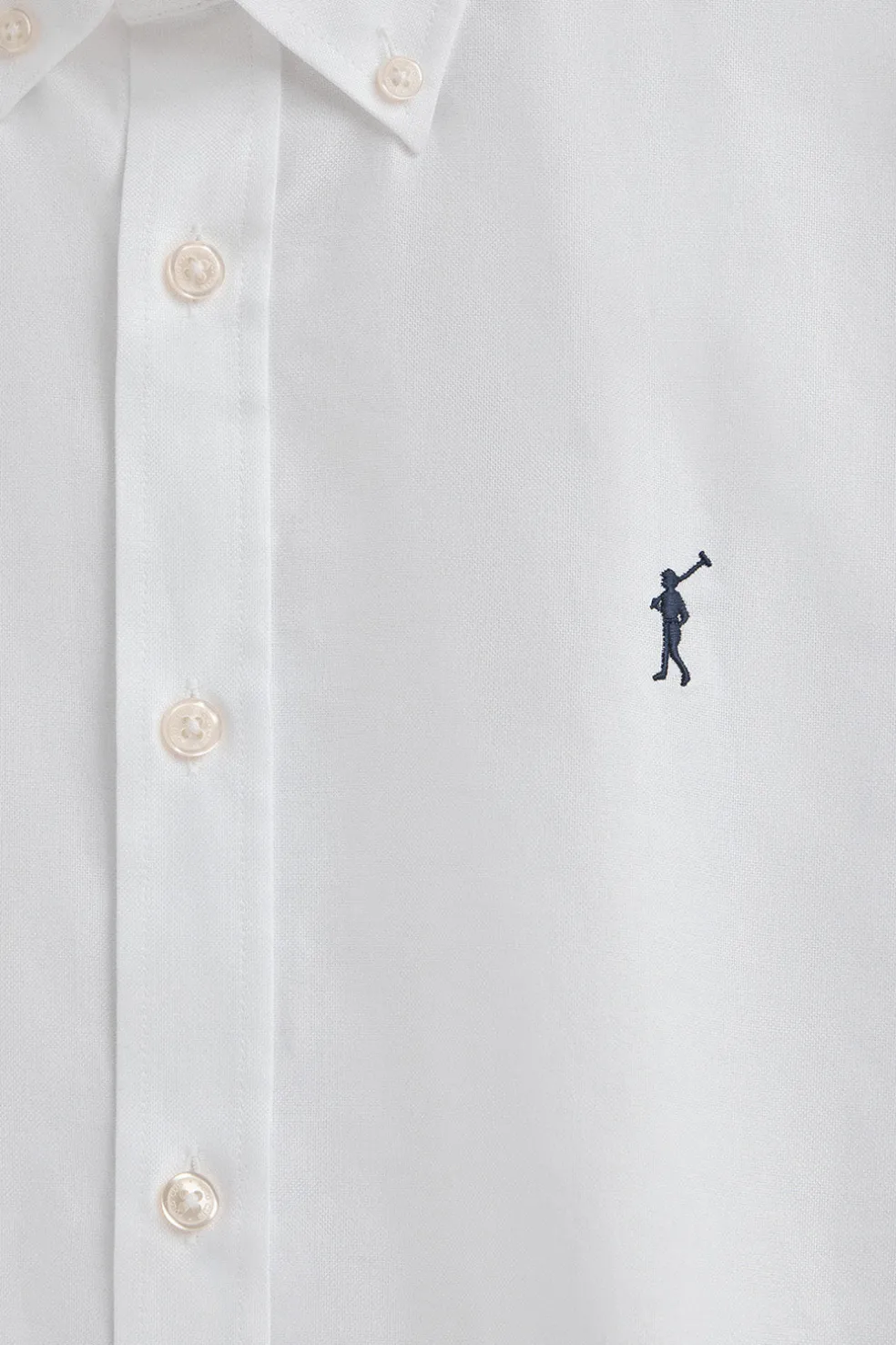 Camisa blanca de corte regular con logo Rigby Go