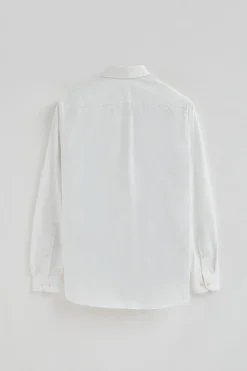 Camisa blanca de poplin y corte slim con logo Rigby Go