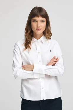 Camisa blanco de corte recto con logo Rigby Go