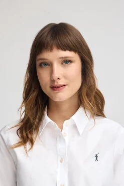 Camisa blanco de corte recto con logo Rigby Go