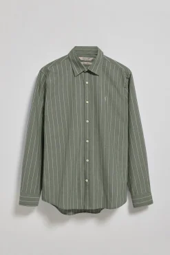 Camisa caqui St James a rayas regular fit con logo Rigby Go